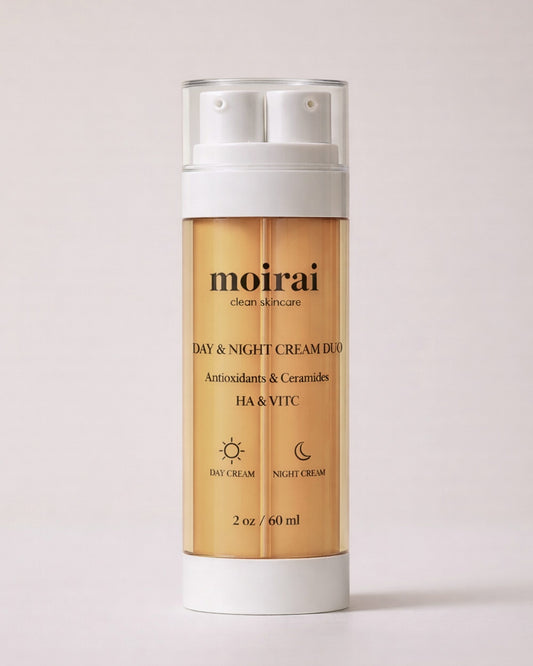 Day Cream & Night Cream Duo | Dual-Delivery AM+PM Moisturizer for 24-Hour Repair & Hydration - Moirai Skincare