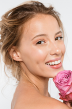 woman with glowing skin representing Moirai 