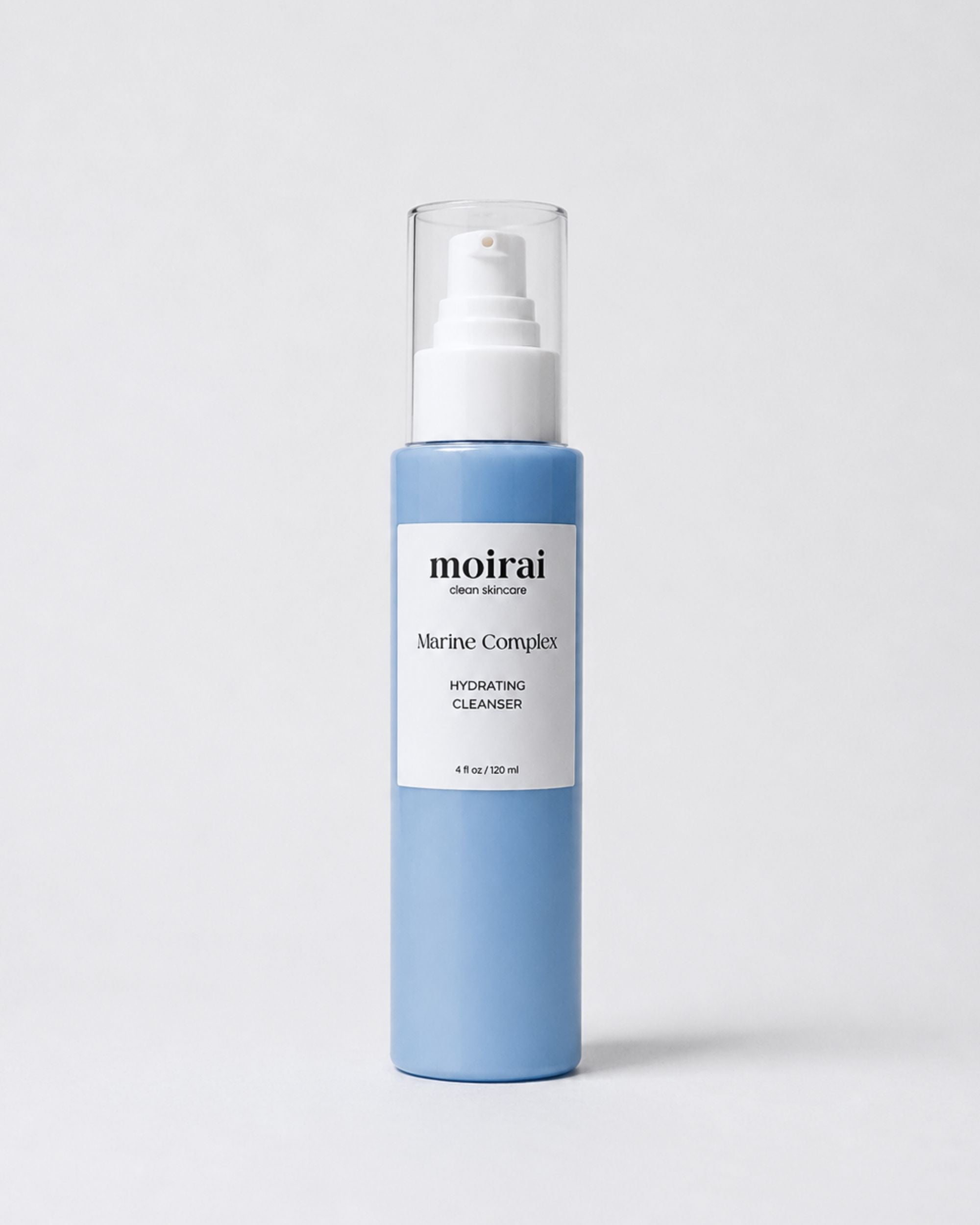 Moirai Blue Tansy & Matcha Nourishing Gel Cleanser gentle cleanser for combination and oily skin on a light gray background