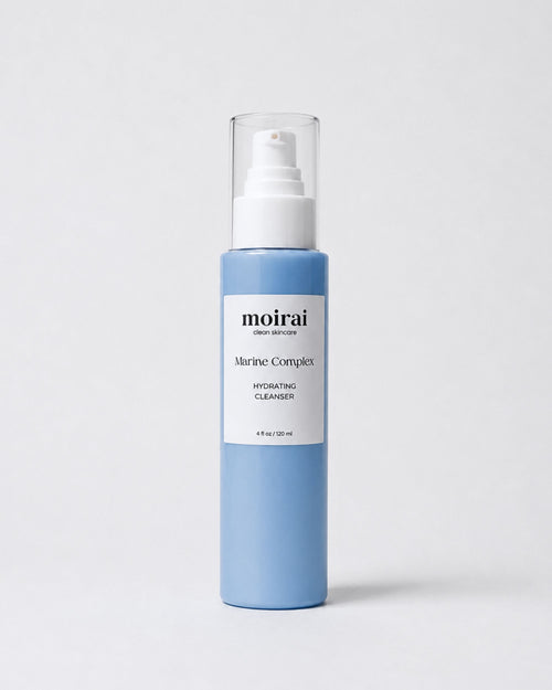 Moirai Blue Tansy & Matcha Nourishing Gel Cleanser gentle cleanser for combination and oily skin on a light gray background