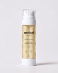 Moirai Citrus-C Duo Brightening Serum and Cream dual-chamber skincare bottle with vitamin C on a light gray background