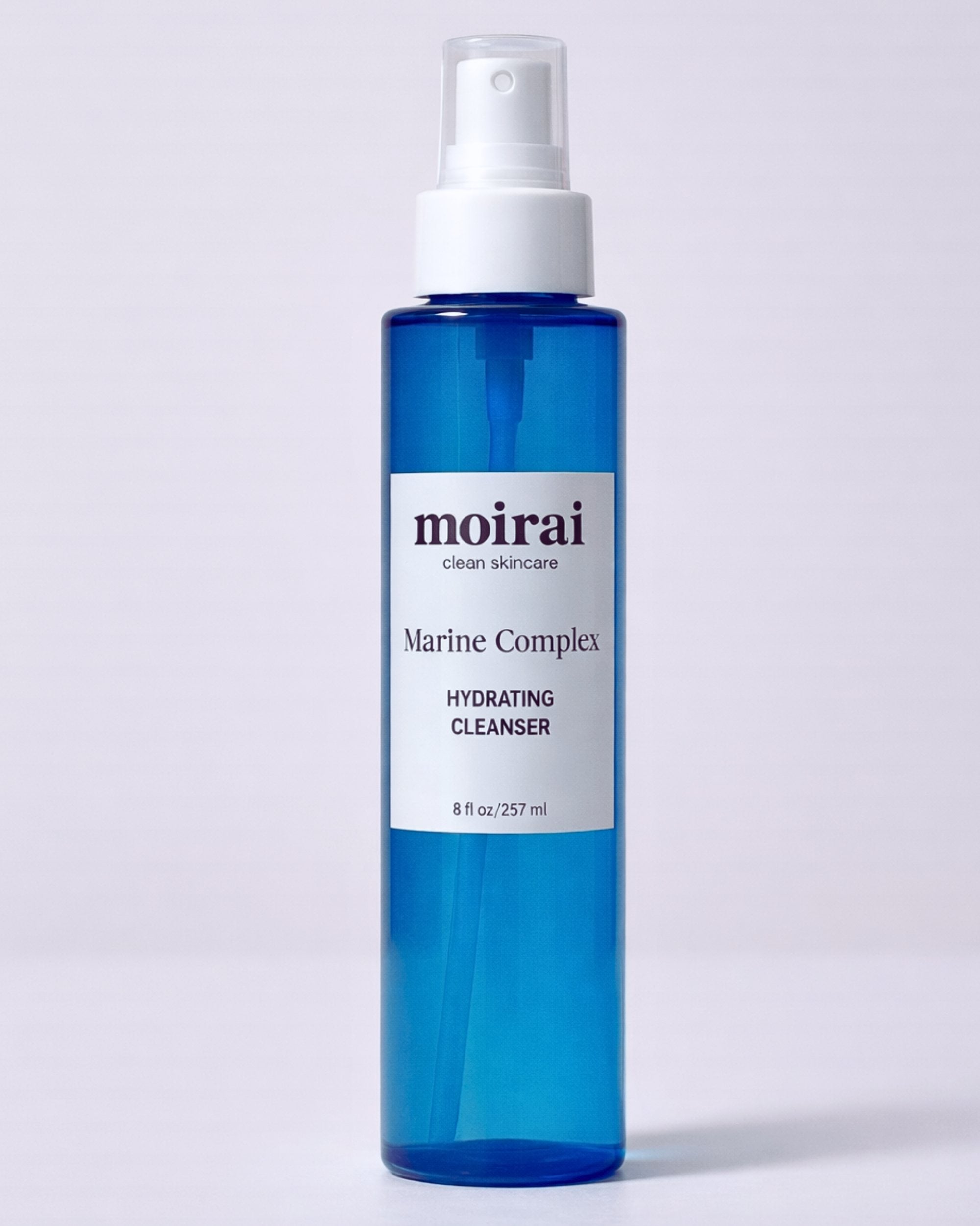 Moirai Marine Complex Hydrating Cleanser blue bottle gentle face cleanser