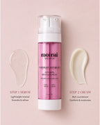 Moirai Overnight Repair Duo anti-aging serum and cream with lightweight peptide serum and hydrating retinol cream